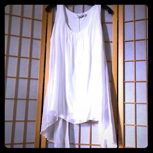 NWT Dreamy Silk Split Back Asymmetrical Dress/Top